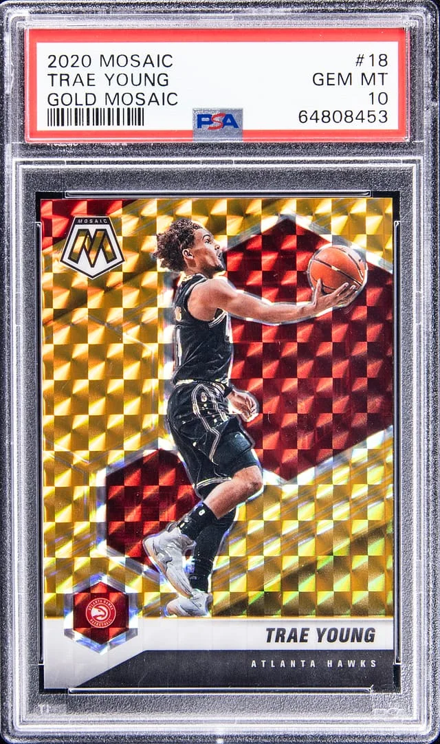 2020-21 Mosaic Trae Young Gold Mosaic #18 card image
