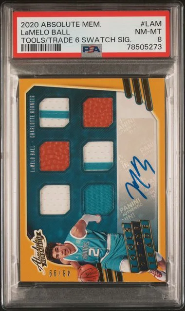 2020-21 Panini Absolute LaMelo Ball Memorabilia Tools Of The Trade Swatch Signatures 6 Swatch #LAM card image