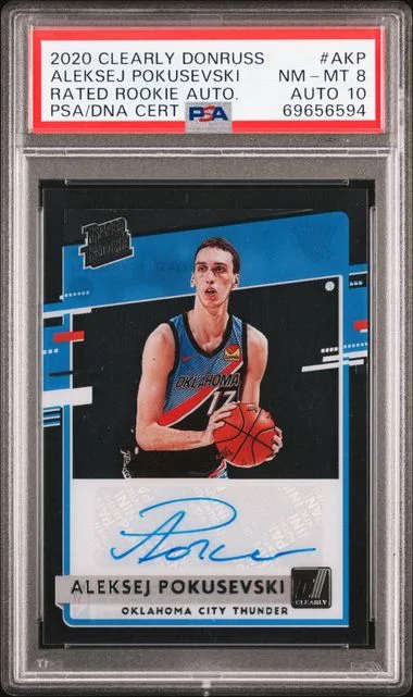 2020-21 Panini Aleksej Pokusevski Clearly Donruss Rated Autographs #RRA-AKP card image