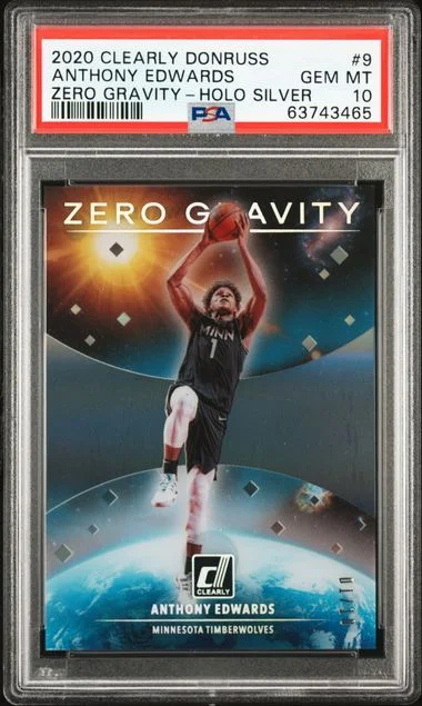 2020-21 Panini Anthony Edwards Clearly Donruss Zero Gravity Holo Silver #9 card image