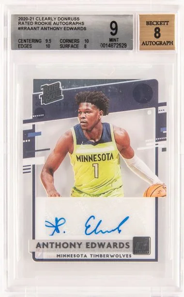 2020-21 Panini Anthony Edwards Clearly Donruss Rated Autographs #RRA-ANT card image