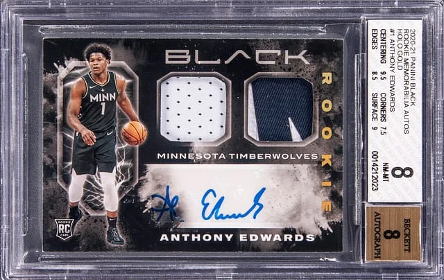 2020-21 Panini Black Anthony Edwards Holo Gold #RMA-ANT card image