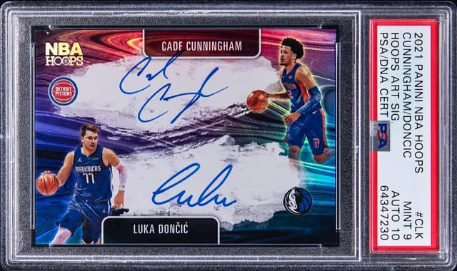 2020-21 Panini Cade Cunningham/Luka Doncic NBA Hoops Art Signatures #ART-CLK card image