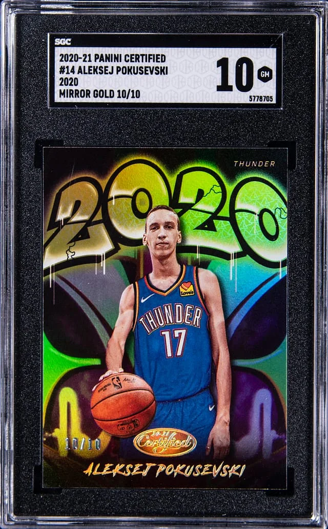 2020-21 Panini Certified Aleksej Pokusevski 2020 Mirror Gold #14 card image