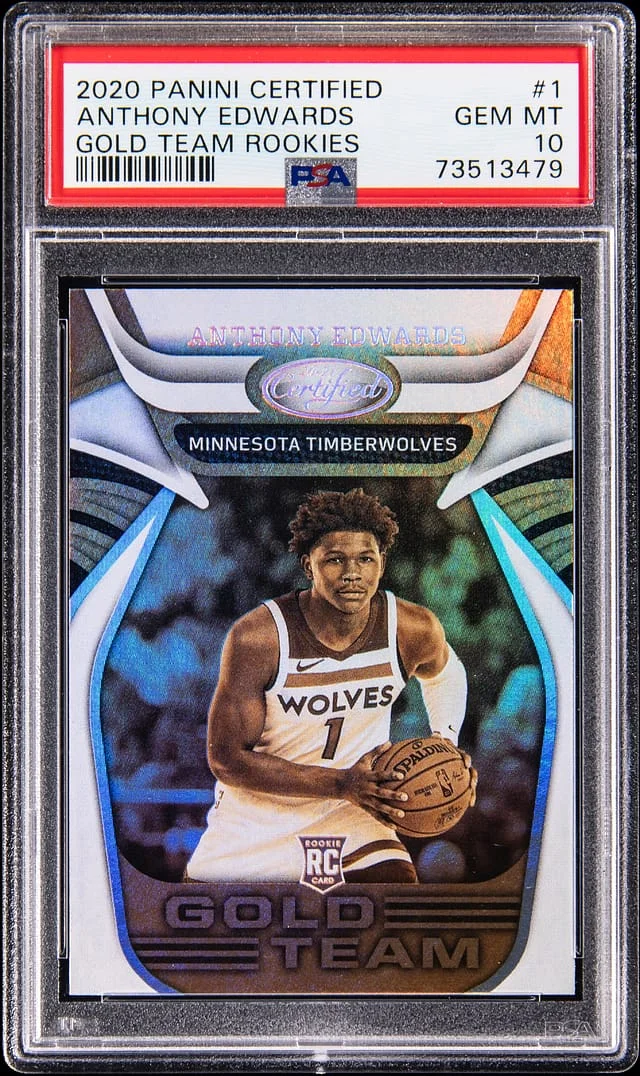 2020-21 Panini Certified Anthony Edwards Gold Team Rookies #1 card image