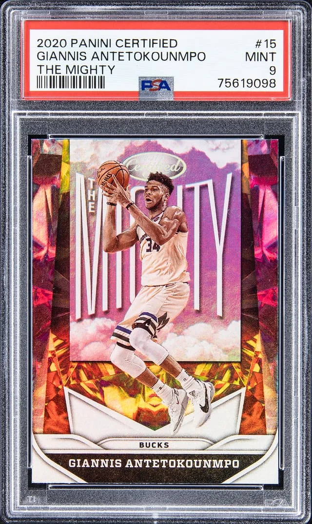 2020-21 Panini Certified Giannis Antetokounmpo The Mighty #15 card image