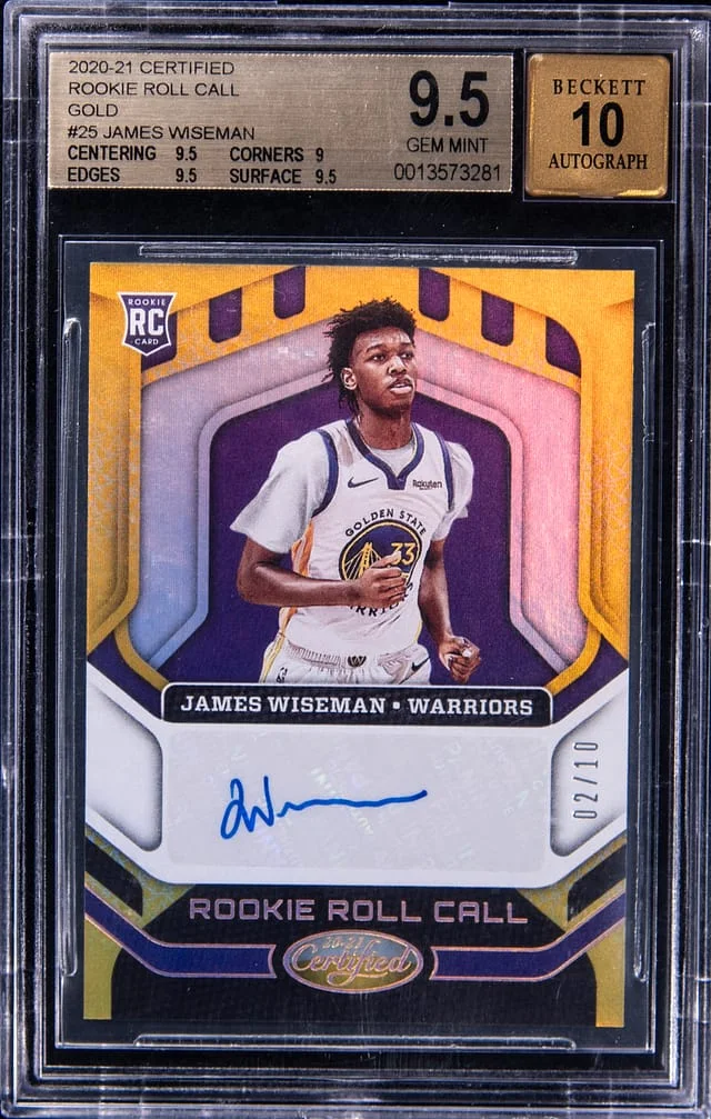 2020-21 Panini Certified James Wiseman Roll Call Gold #25 card image