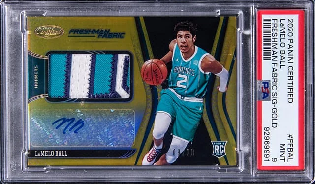 2020-21 Panini Certified LaMelo Ball Freshman Fabric Signature Gold #FF-BAL card image