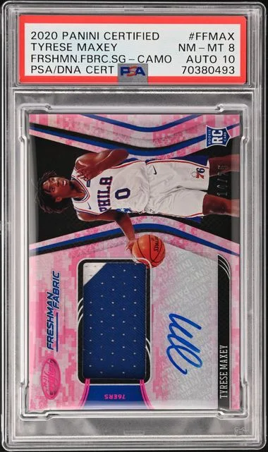 2020-21 Panini Certified Tyrese Maxey Freshman Fabric Signatures Camo #FF-MAX card image