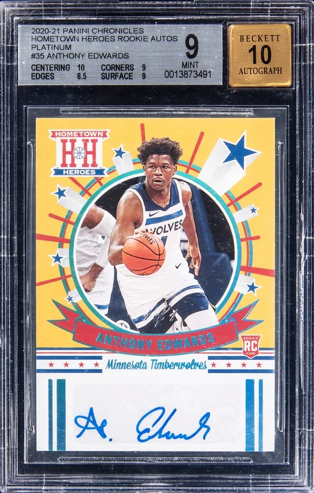2020-21 Panini Chronicles Anthony Edwards Hometown Heroes Autograph Platinum #HH-AED card image