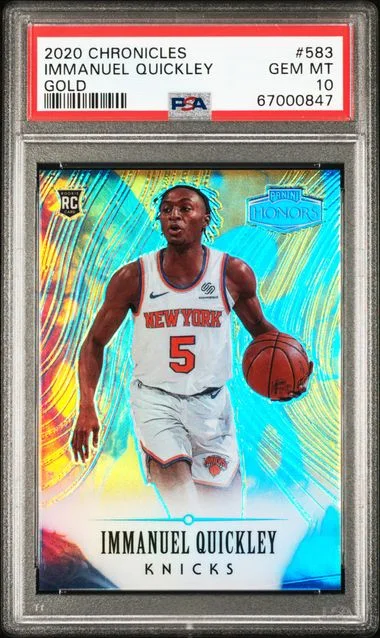 2020-21 Panini Chronicles Immanuel Quickley Gold #583 card image