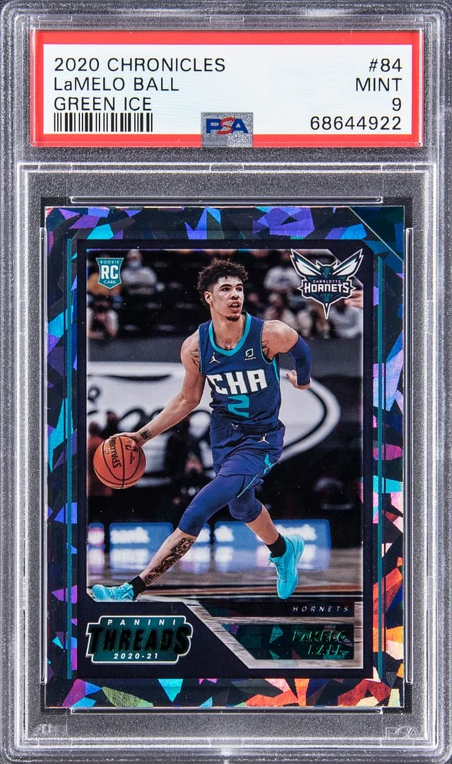 2020-21 Panini Chronicles LaMelo Ball Green Ice #84 card image