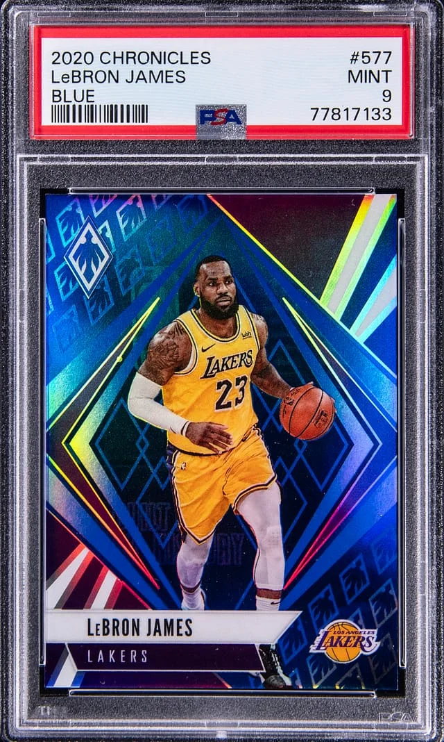 2020-21 Panini Chronicles LeBron James Blue #577 card image
