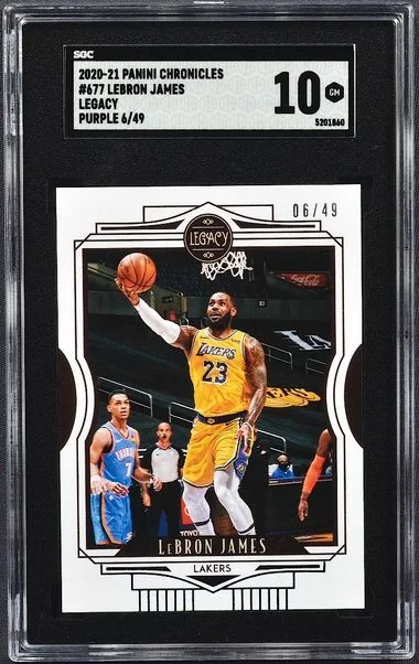 2020-21 Panini Chronicles LeBron James Legacy Purple #677 card image