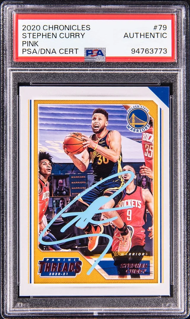 2020-21 Panini Chronicles Stephen Curry Threads Pink #79 card image