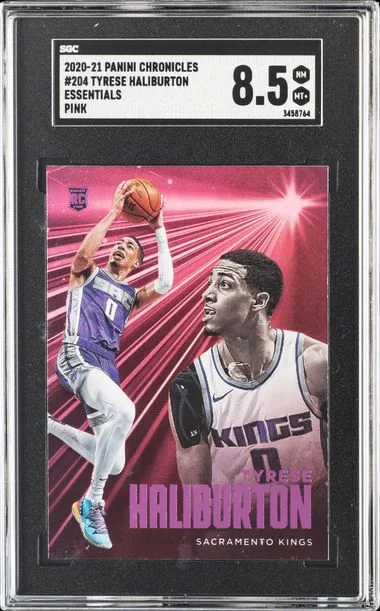 2020-21 Panini Chronicles Tyrese Haliburton Essentials Pink #204 card image