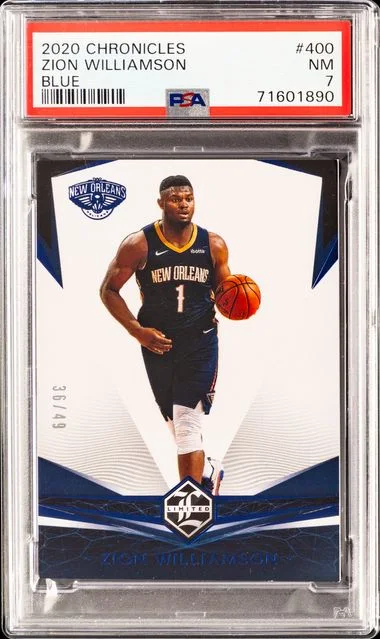 2020-21 Panini Chronicles Zion Williamson Blue #400 card image