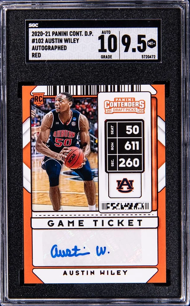 2020-21 Panini Contenders Draft Picks Austin Wiley Autographed Red #102 card image
