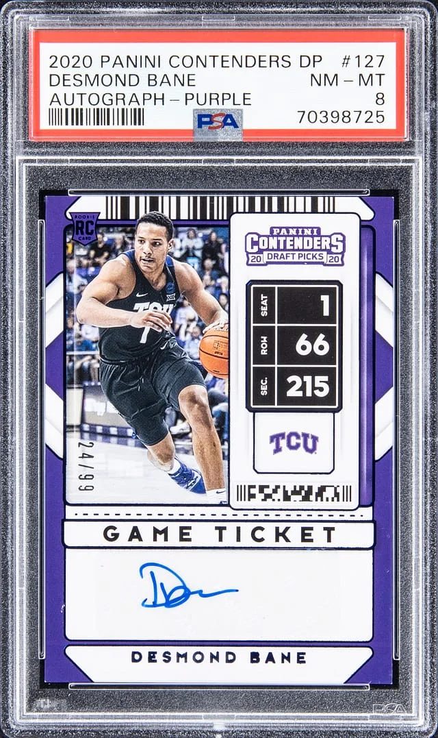 2020-21 Panini Contenders Draft Picks Desmond Bane Autograph Purple #127 card image