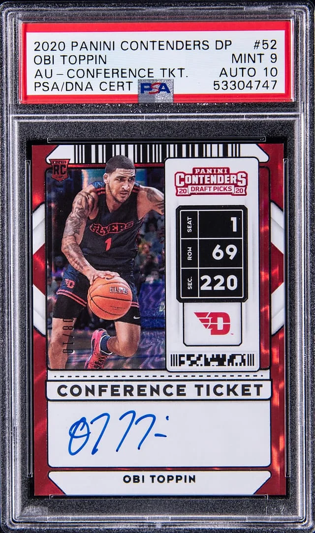 2020-21 Panini Contenders Draft Picks Obi Toppin Conference Ticket #52 card image