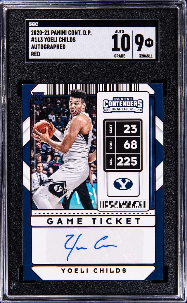 2020-21 Panini Contenders Draft Picks Yoeli Childs Autographed Red #113 card image