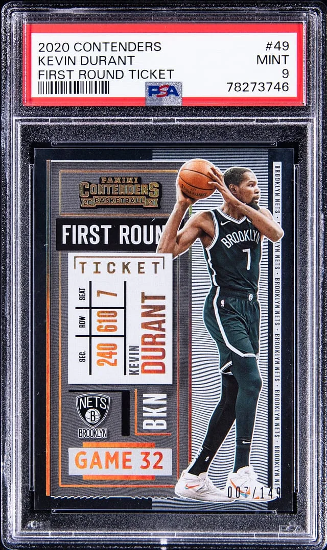 2020-21 Panini Contenders Kevin Durant First Round Ticket #49 card image