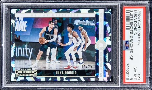 2020-21 Panini Contenders Luka Doncic Suite Shots Cracked Ice #21 card image