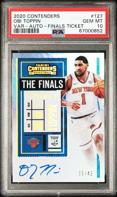 2020-21 Panini Contenders Obi Toppin Variation-Autograph-Finals Ticket #127 card image