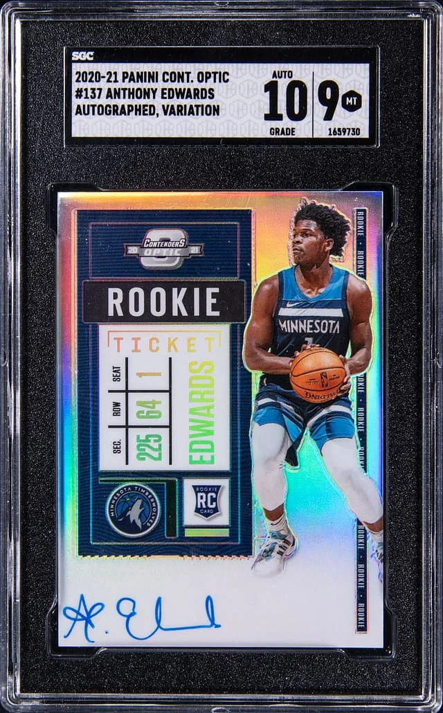 2020-21 Panini Contenders Optic Anthony Edwards Gold #137 card image