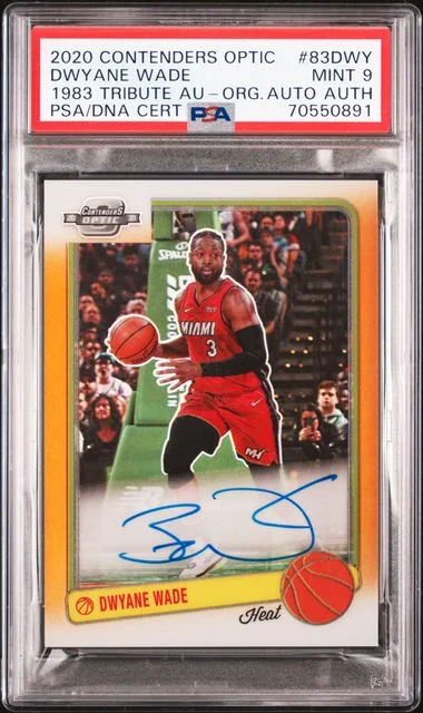 2020-21 Panini Contenders Optic Dwyane Wade 1983 Tribute Autographs Orange #83-DWY card image