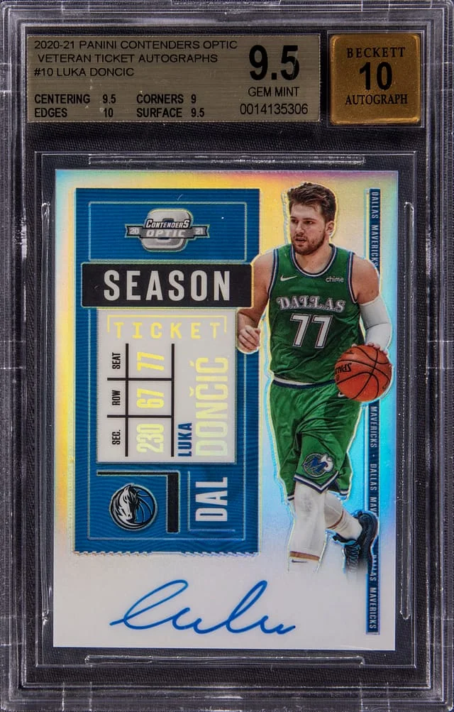 2020-21 Panini Contenders Optic Luka Doncic Veteran Ticket Autographs #10 card image