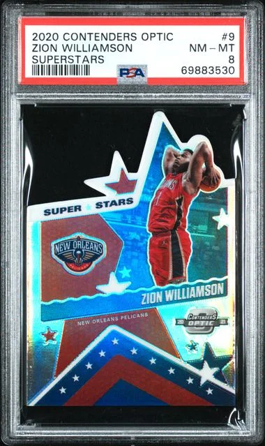 2020-21 Panini Contenders Optic Zion Williamson Superstars #9 card image