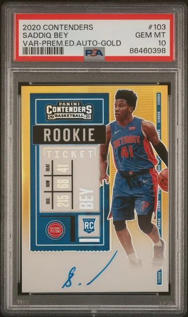 2020-21 Panini Contenders Saddiq Bey Variation-Premium Edition Autograph-Gold #103 card image