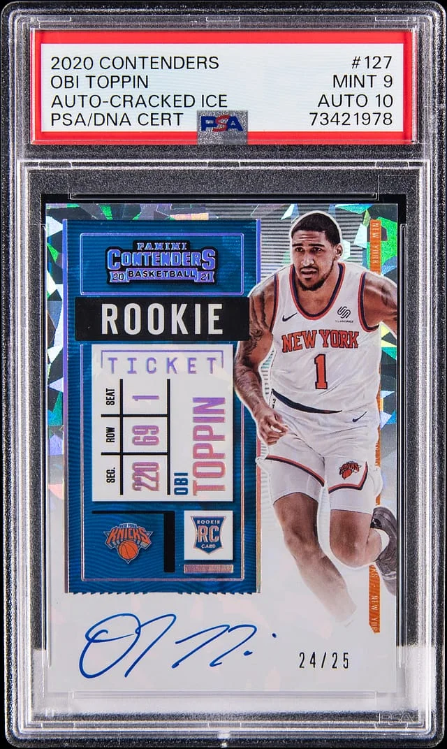 2020-21 Panini Contenders Signed Autograph Cracked Ice #127 card image