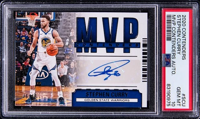 2020-21 Panini Contenders Stephen Curry MVP Contenders Autograph #MC-SCU card image