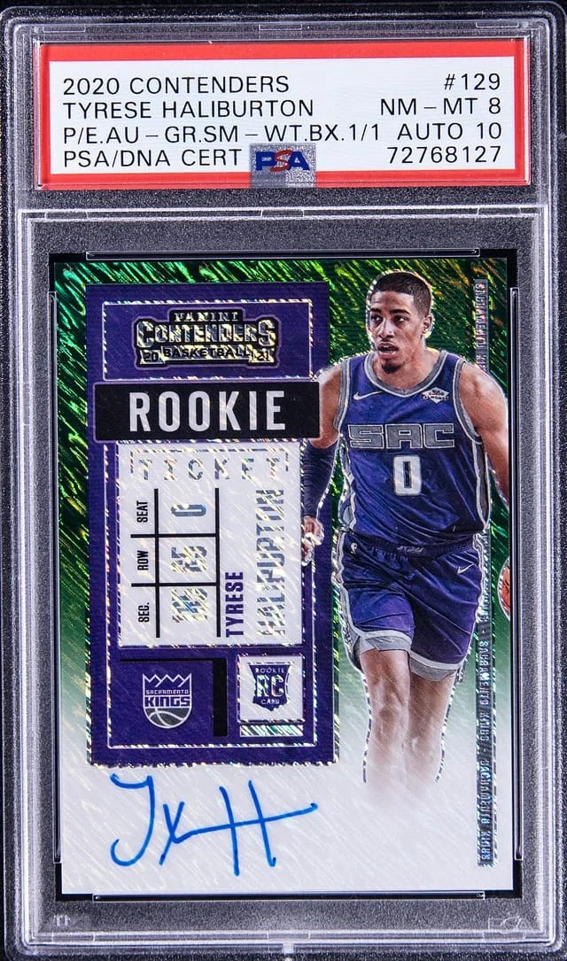2020-21 Panini Contenders Tyrese Haliburton Premium Edition Ticket Autograph #129 card image