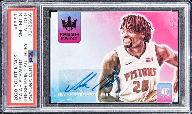2020-21 Panini Court Kings Isaiah Stewart Fresh Paint Autograph - Ruby #FPIST card image