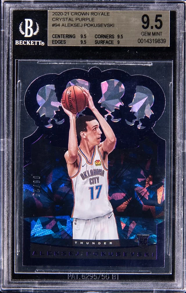 2020-21 Panini Crown Royale Alekesj Pokusevski Crystal Purple #94 card image