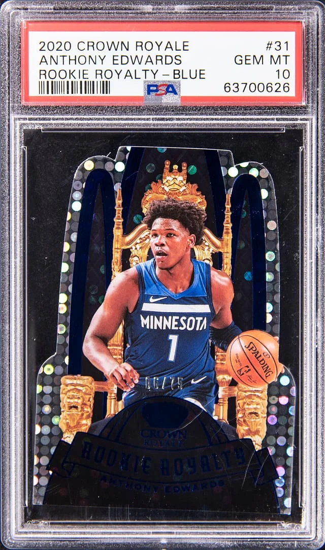2020-21 Panini Crown Royale Anthony Edwards Royalty Blue #31 card image