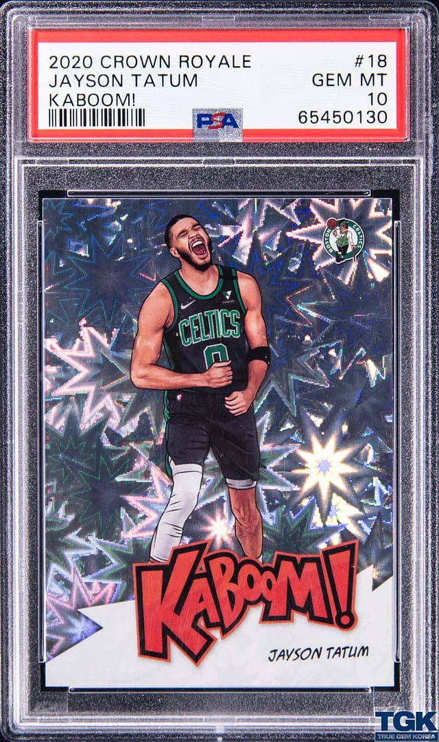 2020-21 Panini Crown Royale Jayson Tatum Kaboom! #18 card image