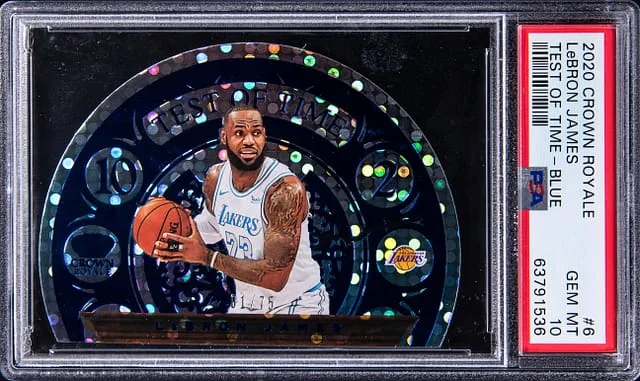 2020-21 Panini Crown Royale LeBron James Test of Time Blue #6 card image