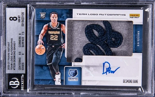 2020-21 Panini Desmond Bane Instant Team Logo Autograph #TE29 card image