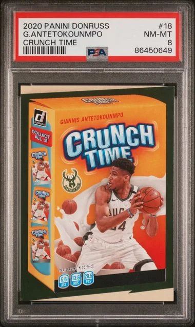2020-21 Panini Donruss Giannis Antetokounmpo Crunch Time #18 card image