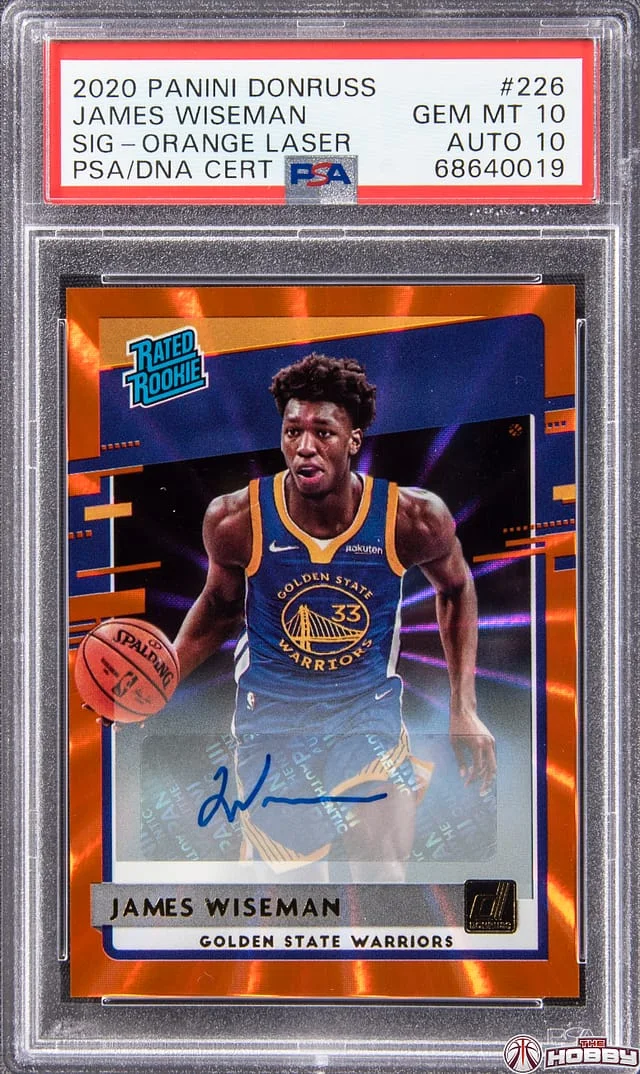 2020-21 Panini Donruss James Wiseman Signatures Orange Laser #226 card image