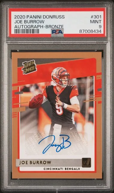 2020-21 Panini Donruss Joe Burrow Rated Autograph-Bronze #301 card image
