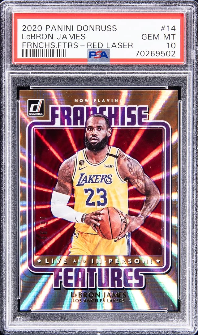 2020-21 Panini Donruss LeBron James Franchise Features Red Lazer #14 card image