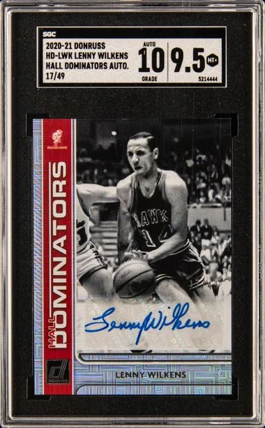 2020-21 Panini Donruss Lenny Wilkens Hall Dominators Signatures #HD-LWK card image