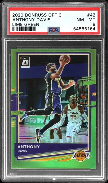2020-21 Panini Donruss Optic Anthony Davis Lime Green #42 card image