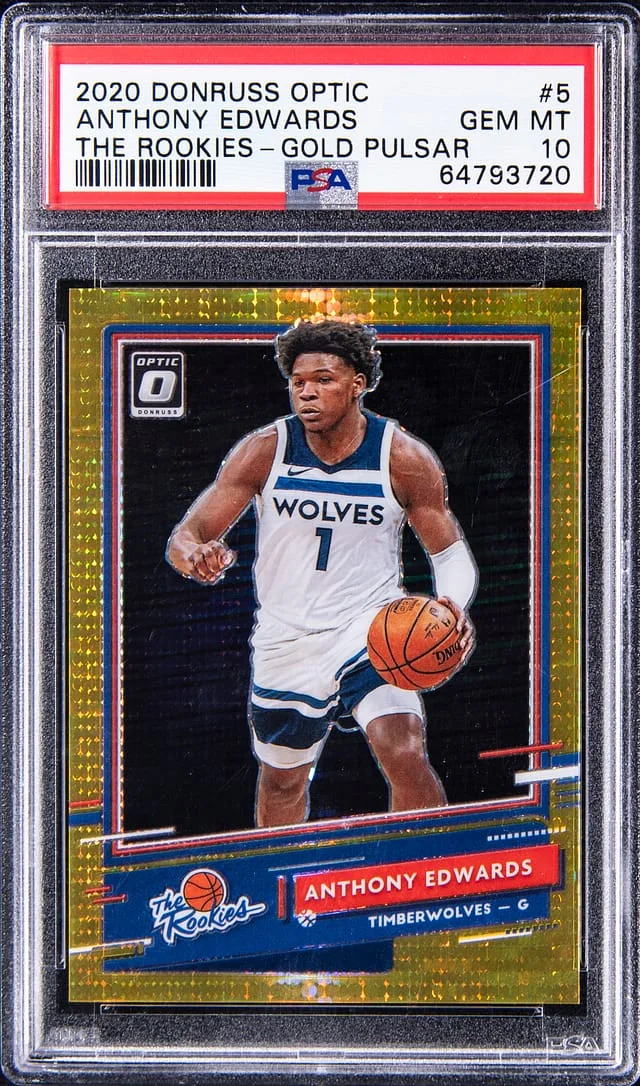 2020-21 Panini Donruss Optic Anthony Edwards The Rookies Gold Pulsar #5 card image