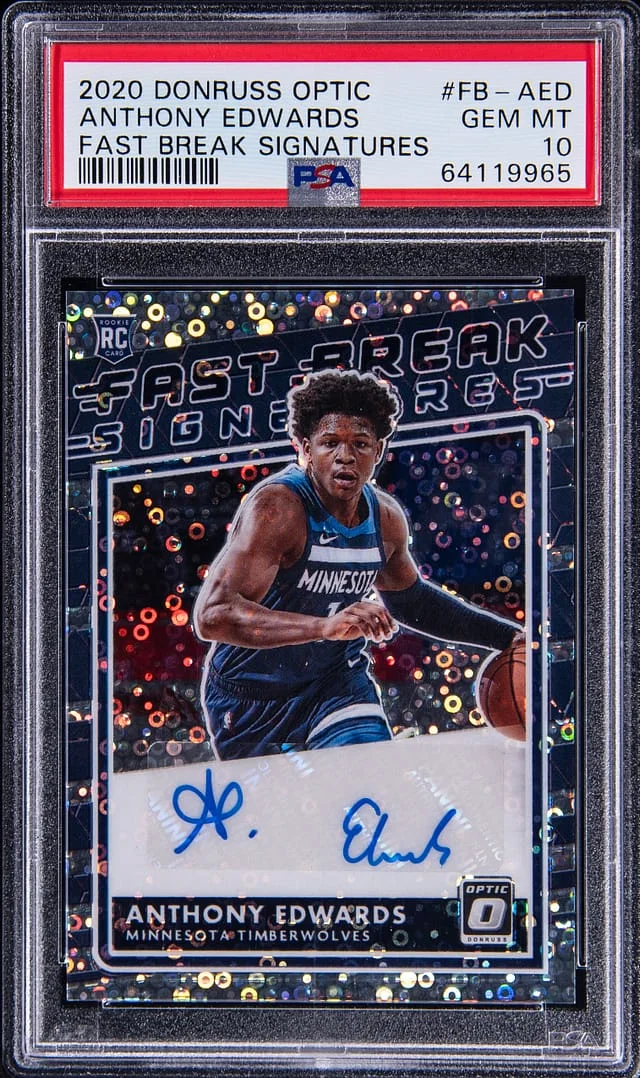 2020-21 Panini Donruss Optic Anthony Edwards Fast Break Signatures #FB-AED card image